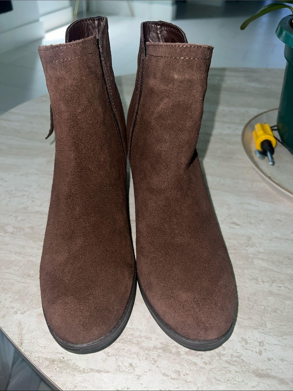 Skechers Chocolate Brown Suede Block Heel Ankle Boots - Picture 2 of 5